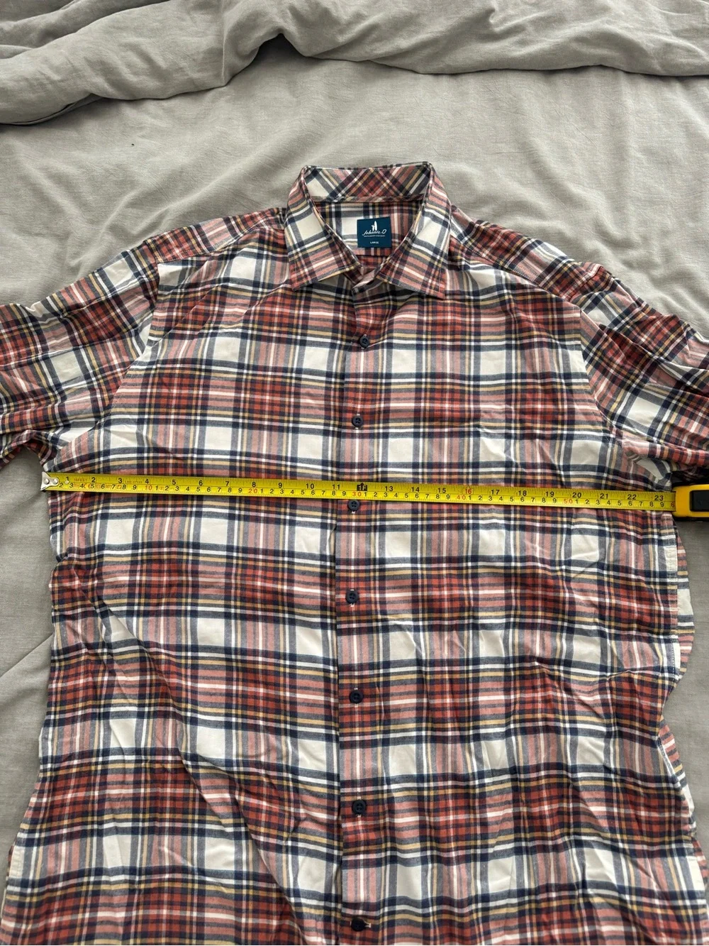 johnnie-O Hangin’ Out Knick Button Down Long Sleeve Men’s Plaid Shirt in Pumpkin